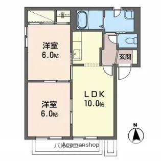 秋田県秋田市東通2丁目【アパート】の間取り