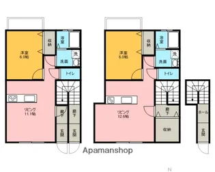 メゾンドネージュA【1階】の間取り