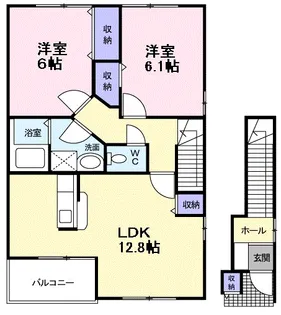 ビエント紫風 Ⅲ【2階】の間取り