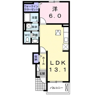 グラース 藤【1階】の間取り