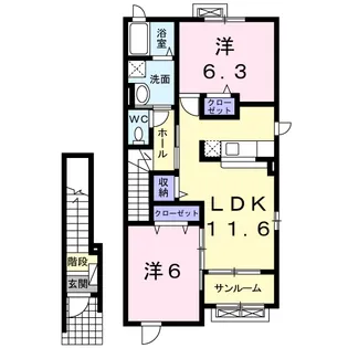 シャルム アヴァンツァートⅠ【2階】の間取り