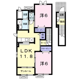 プロムナードY【2階】の間取り