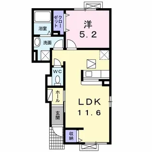 ビスターリB【1階】の間取り