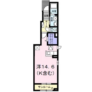 サニーマーヨバレーB【1階】の間取り