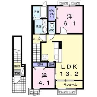 ポンド・パディ【203号室】の間取り
