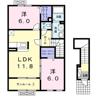 カンパーヌⅡ【2階】の間取り