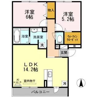 グレイシャスコート A【2階】の間取り