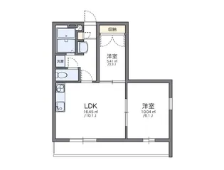 レオパレス四軒丁【201号室】の間取り
