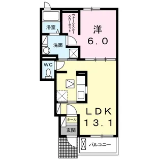 1LDKの間取り画像