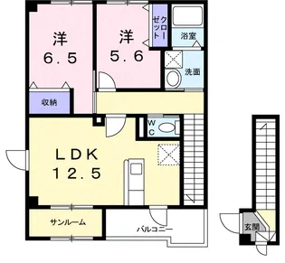 サンライズ【2階】の間取り