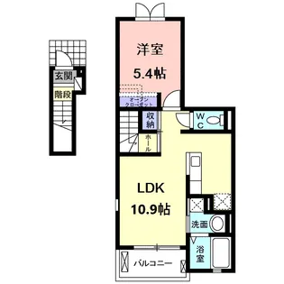 ウエストスワンプC【2階】の間取り