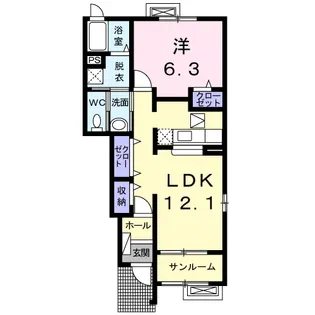 アミーゴⅢA【1階】の間取り