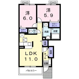 クリアネスC【1階】の間取り