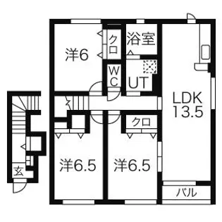 ボヌール【202号室】の間取り
