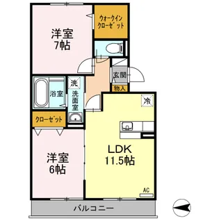ブレジオぴあ【1階】の間取り