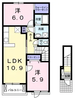ラ カーサ フェリーチェ【2階】の間取り