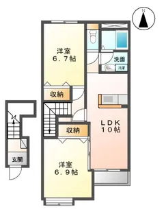 クレスト多賀城【2階】の間取り
