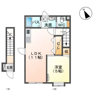 クラウン コート【201号室】の間取り