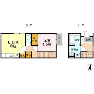 シャトルロイヤル【1階】の間取り