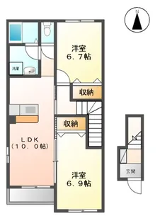 ラトゥールⅤ【2階】の間取り