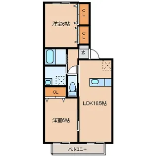 クレール桜木【1階】の間取り
