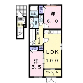 エレー F【2階】の間取り