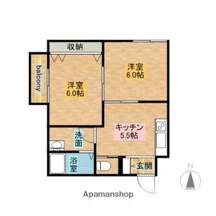 サンフレッチェ泉【201号室】の間取り