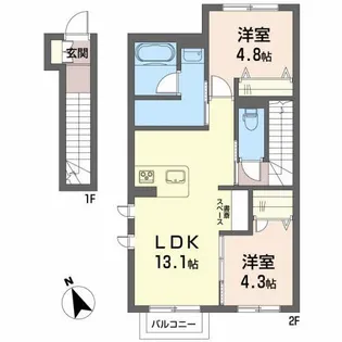 シャーメゾン旭南【2階】の間取り