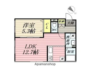 秋田県秋田市泉三嶽根【アパート】の間取り