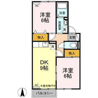 ボヌールクールゆうきち【2階】の間取り