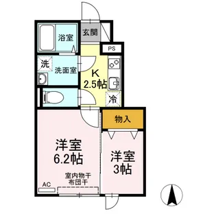 ヴィルドミール手形【1階】の間取り