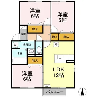 ルピナ山王 A【2階】の間取り