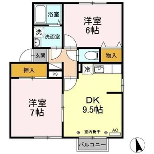 セジュールユウアイ B【1階】の間取り