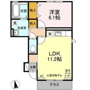 メルヴェーユキャトルセゾン A【1階】の間取り