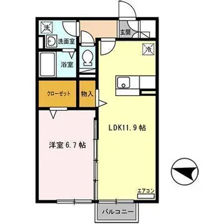 ブレジオ八橋【2階】の間取り