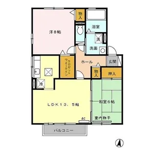 カーサ ウィルモア【1階】の間取り