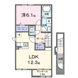 サウス プリムローズⅡ【2階】の間取り