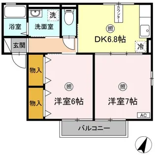 グリーンゲーブルズ E【2階】の間取り