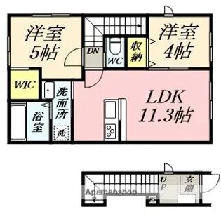 仮称)広面字家ノ下アパートA【2階】の間取り