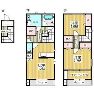 APTセレーナB棟【2階】の間取り