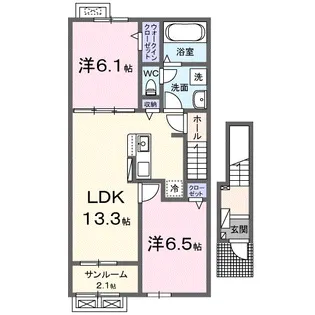ル・クレール【2階】の間取り