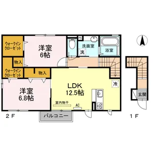 ボヌール新田 III【2階】の間取り