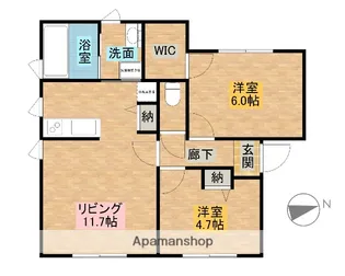 プリマパレス【1階】の間取り