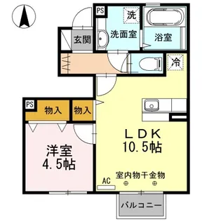 ウィット富樫【1階】の間取り