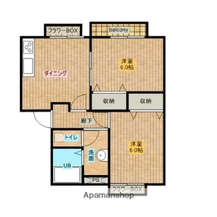 フェアステージノアB【2階】の間取り