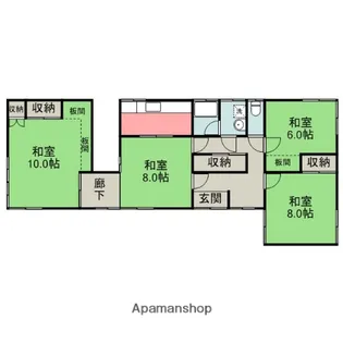 秋田県にかほ市象潟町字四隅池【一戸建】の間取り