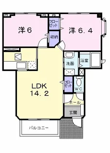 ソレアードⅡ【1階】の間取り