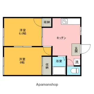 平成コーポ山王Ⅱ【1階】の間取り