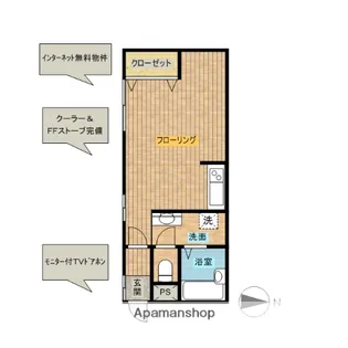 シャトーアイタコ景林【1号室】の間取り
