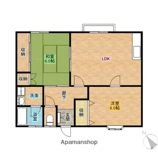 ニューパステルハイム瀬川【A102号室】の間取り
